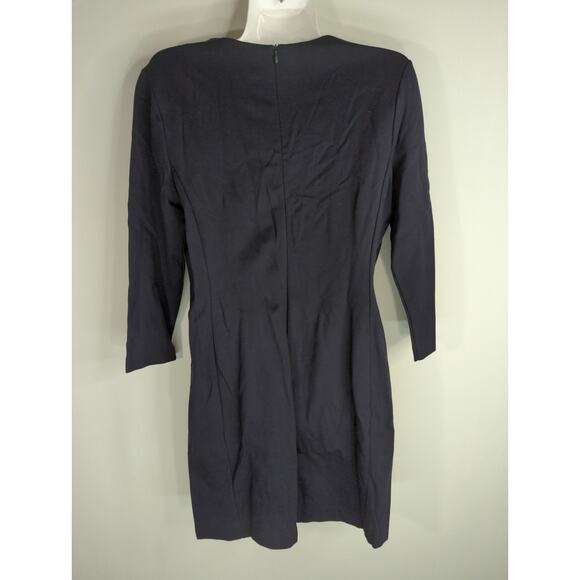 Uniqlo Women's Solid 3/4 Sleeve Mini Dress Navy Blue  Medium NWT Preppy Academia - Picture 5 of 9